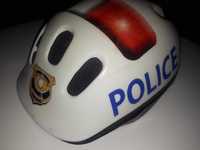 Kask rowerowy SPOKEY Police Biały dla chłopca (rozmiar 44-48)