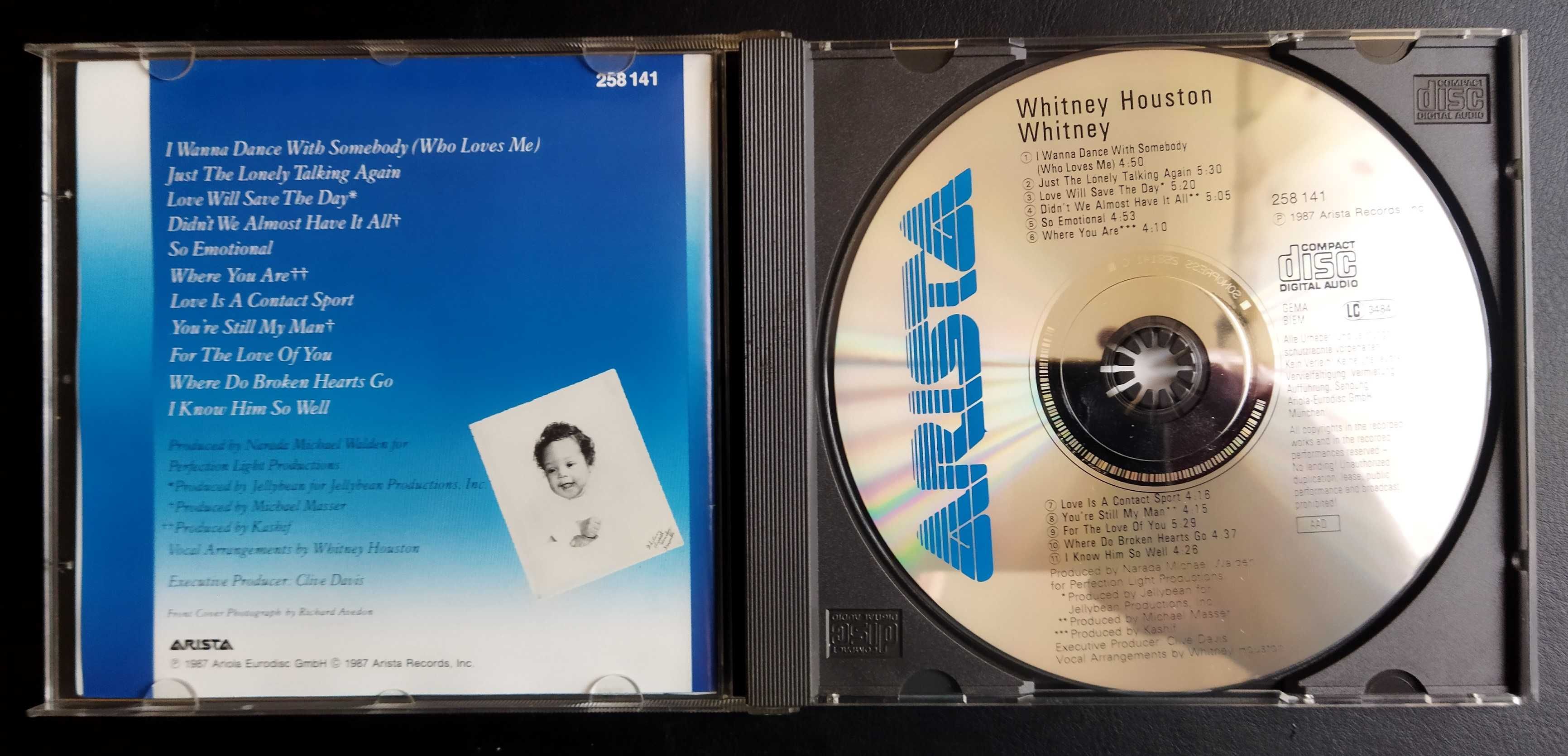 Płyty CD - Whitney Houston i Barbry Streisand.