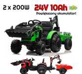 Wielki traktor/koparka na akumulator 720-T z przyczepką 24V 2x200W