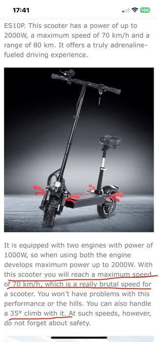 Trotinete/ scooter Laotie ES10P -  com assento