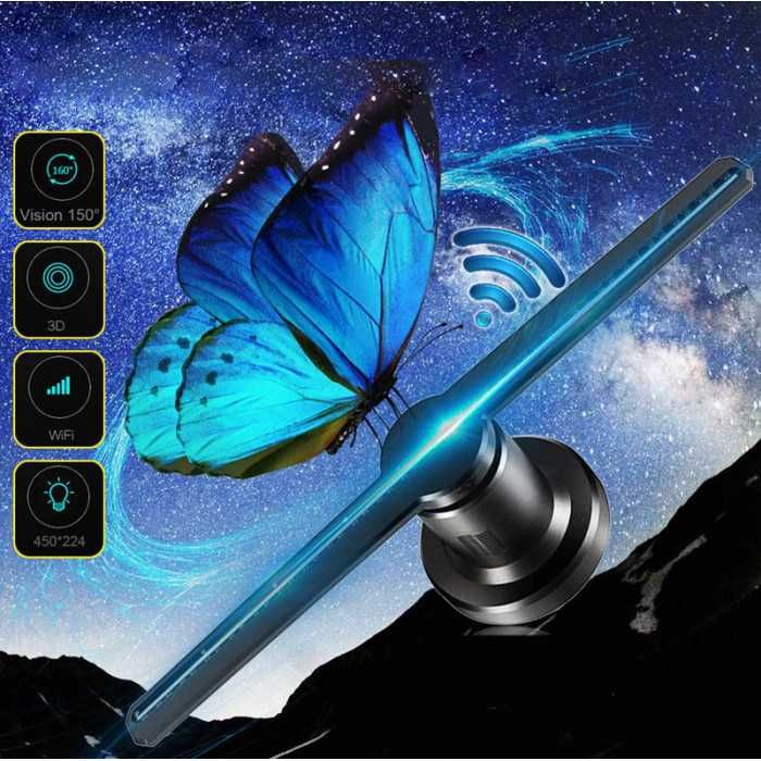 Голографический 3D проектор вентилятор Holographic LED FAN