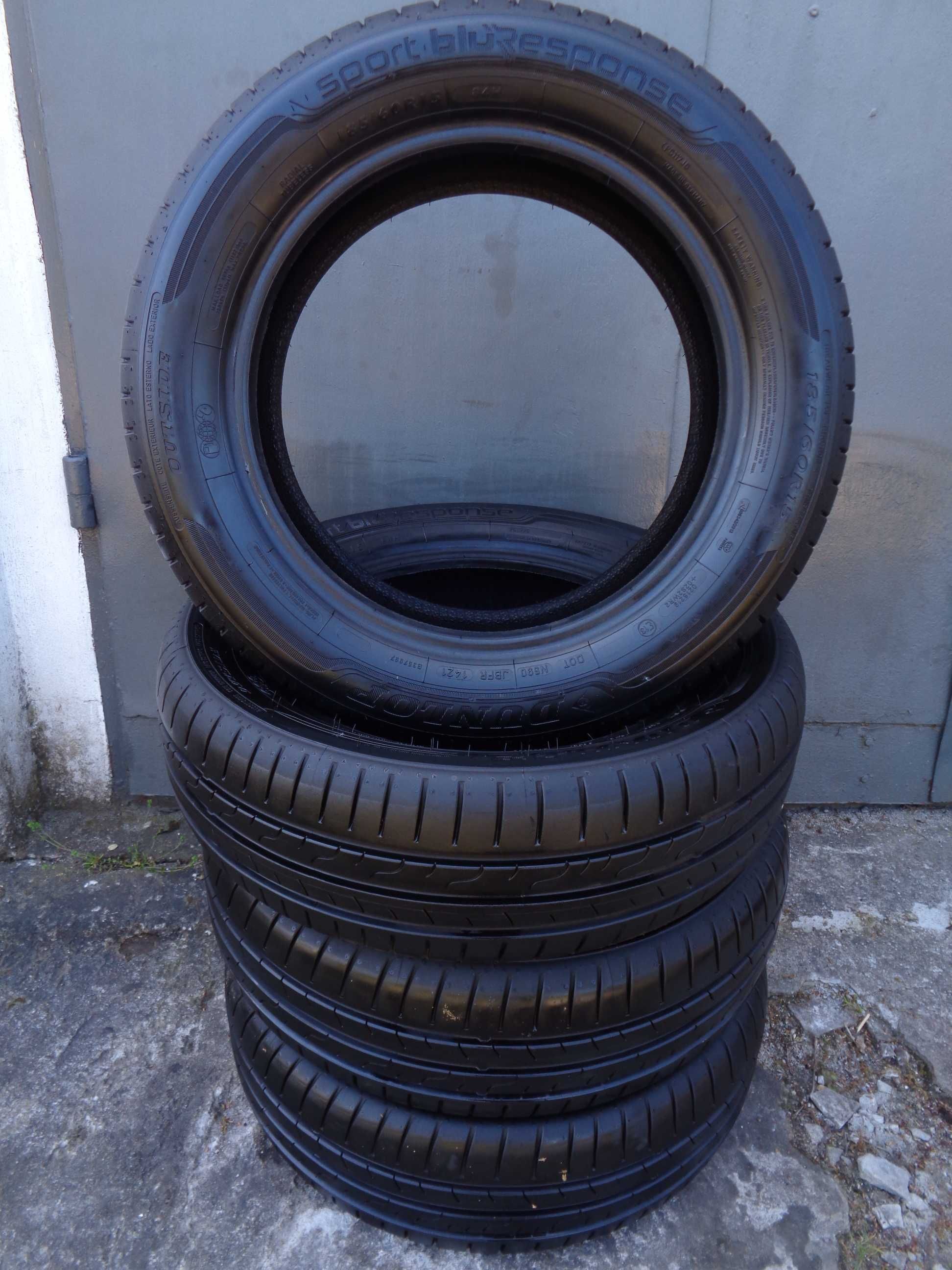 4x Dunlop BluResponse 185/60R15 opony letnie, 2021r, 7,5mm