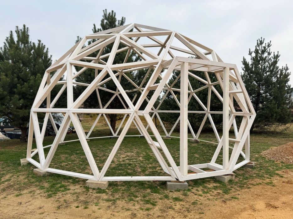 Kopuła geodezyjna 35M2. Szklarnia - Glamping - Namiot.