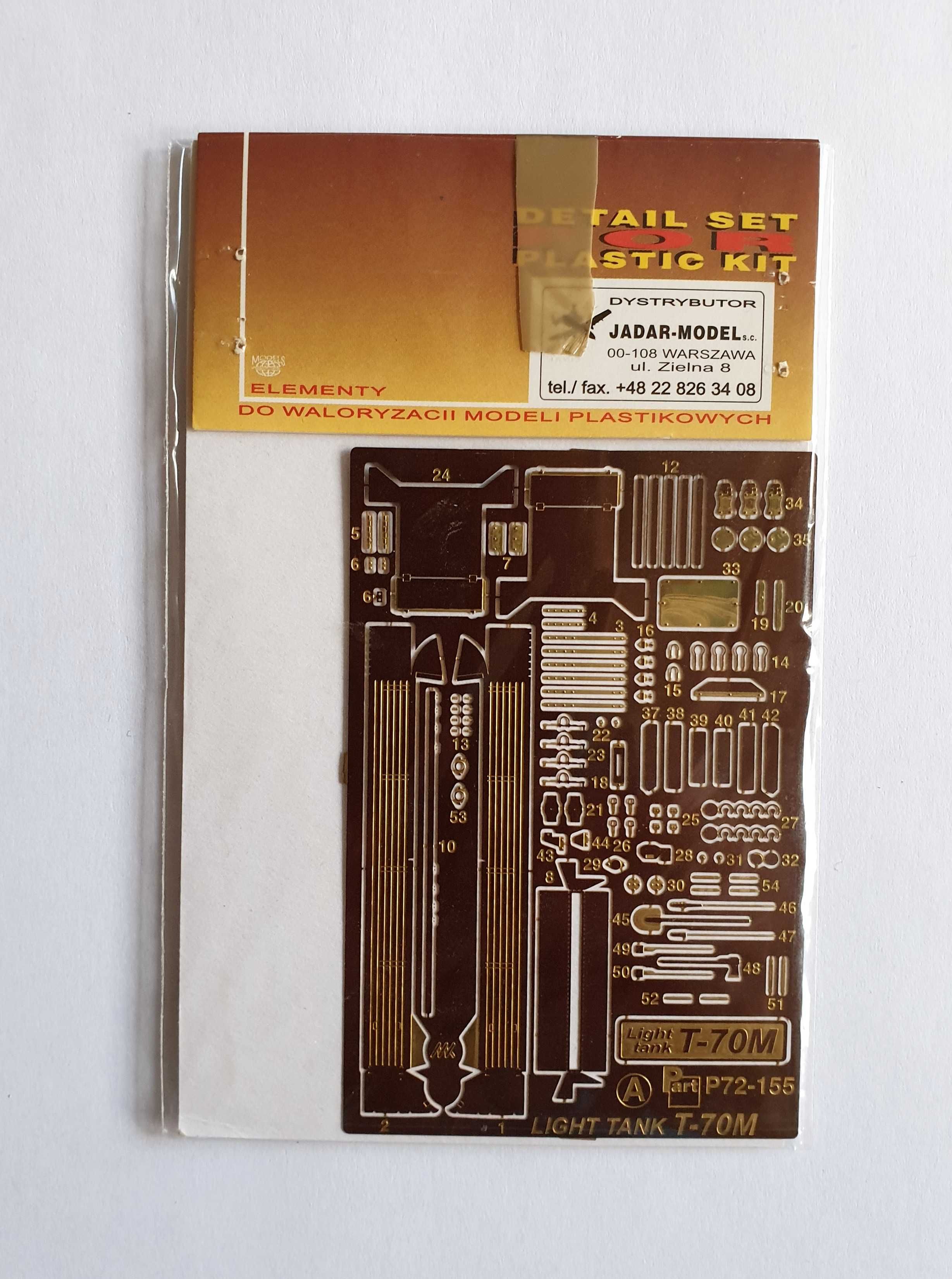 Elementy do waloryzacji modelu czołgu lekkiego T-70M Part P72-155