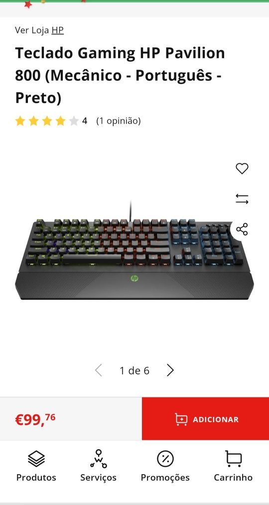 Teclado gamer mecanico hp pavilion 800