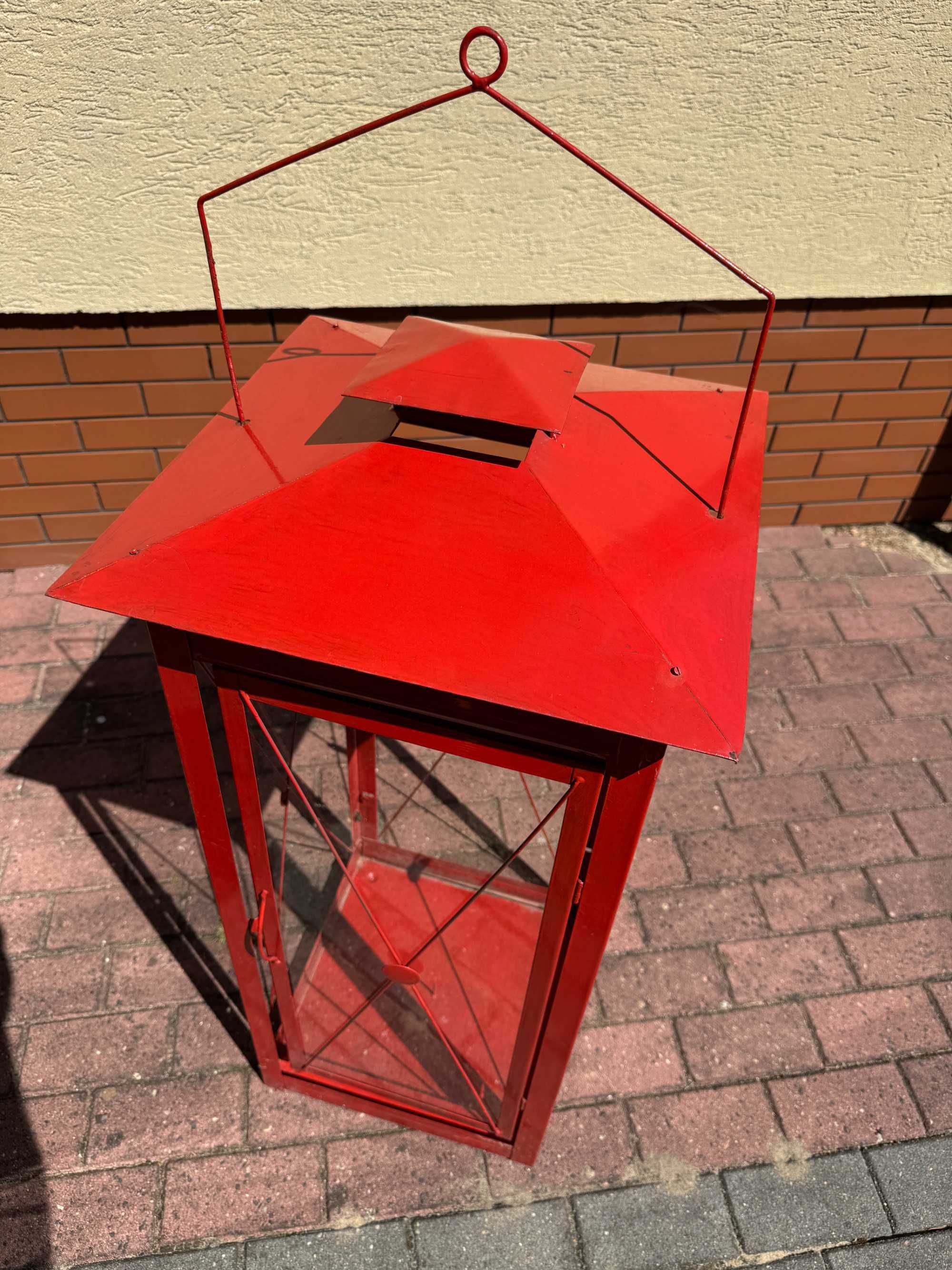 Lampion duży metalowy latarenka lampa balkon taras ogród oświetlenie