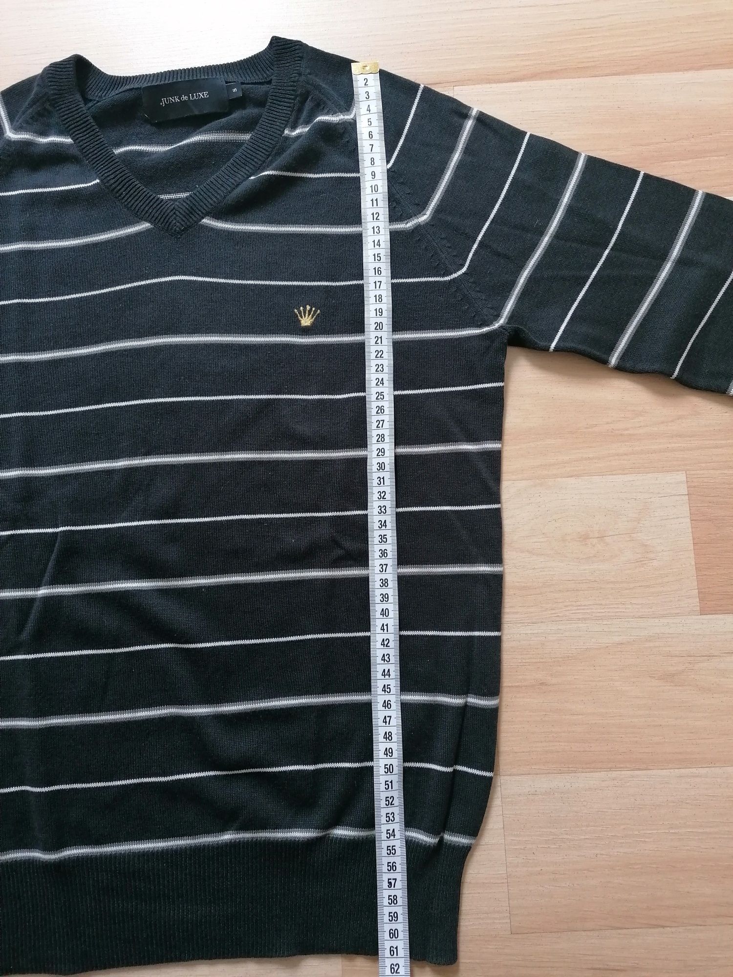 Swetr, sweter czarny w białe paski, a rozmiar S, Junk dr Luxe