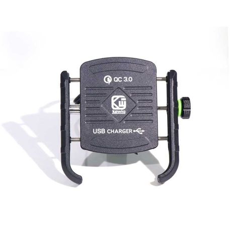 Suporte/Carregador de telemóvel para Mota USB QC (Quick Charge) 3.0