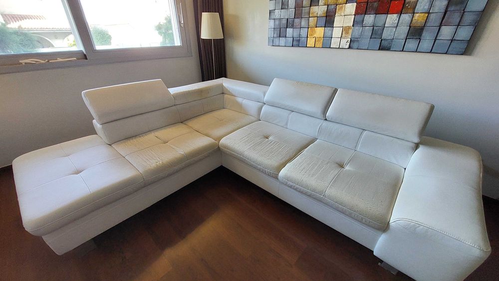 Sofa de canto Chaise Longue branco