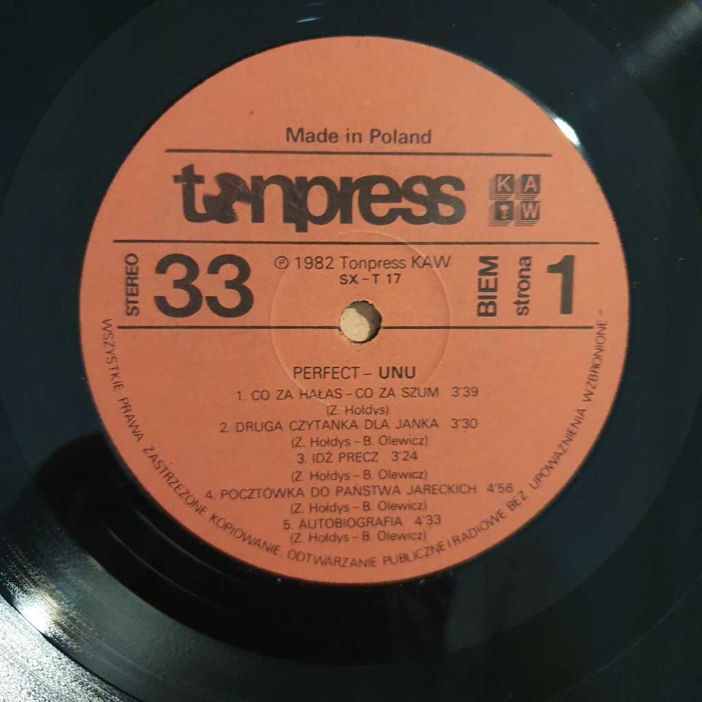 Winyl Perfect - Unu 1982 NM Tonpress Winyl