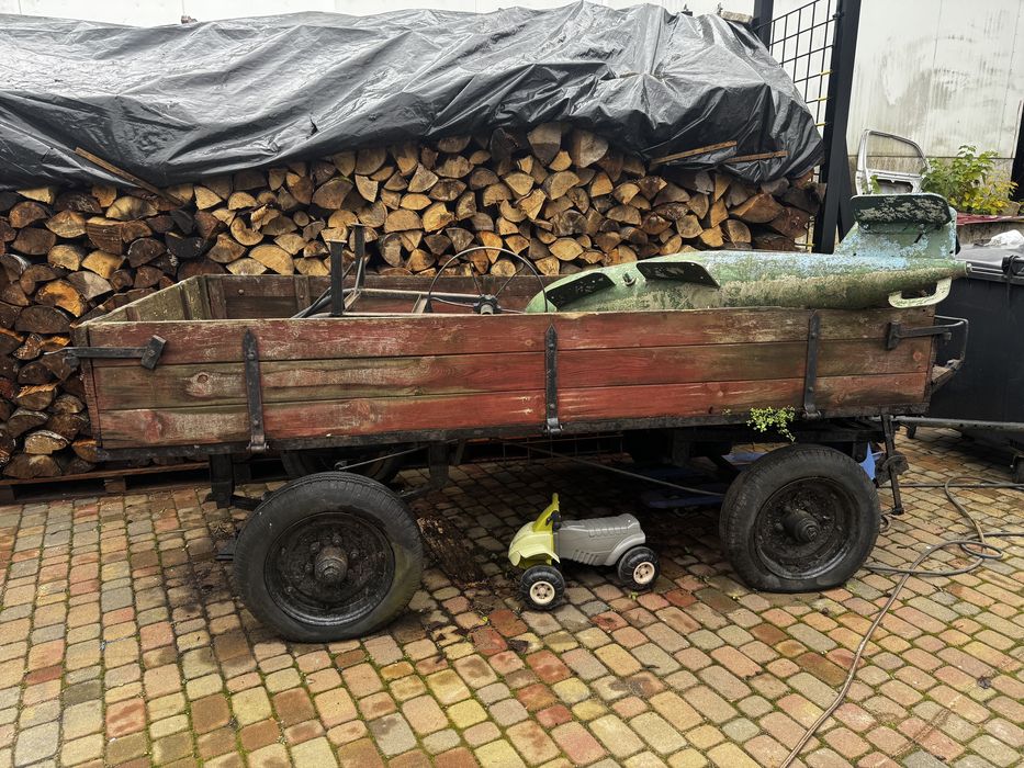 Wóz konny metalowy prezrobiony pod hak samochodowy Przyczepa