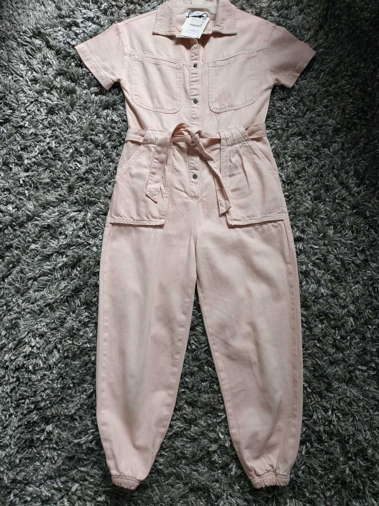 ZARA 11-13lat 146cm NOWY różowy jeans kombinezon dla dziewczynki