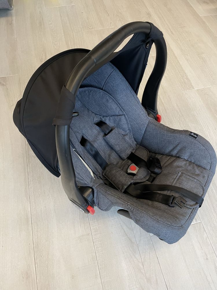 Conjunto infantil para bebê completo - carrinho, cadeirinha e cesto