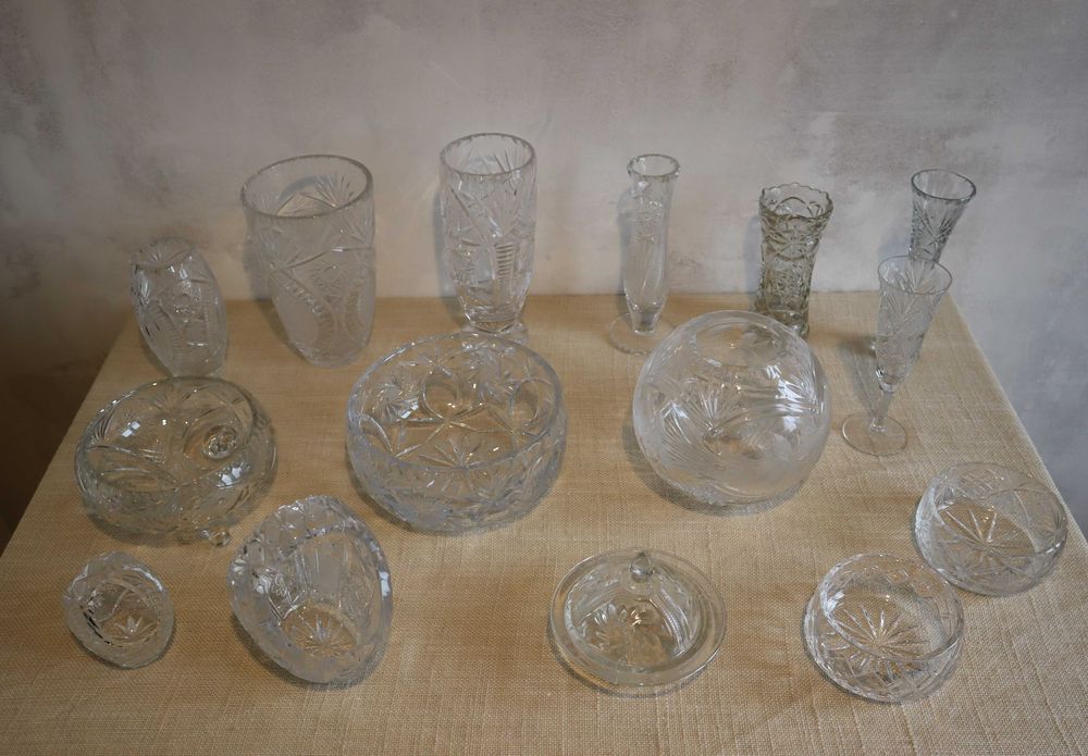 Zestaw kryształów z PRL'u  (14 sztuk)