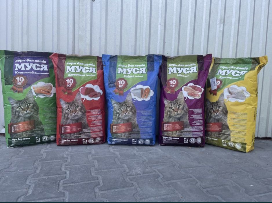 Корм для котів Муся, 10кг.  Корм для собак Рекс