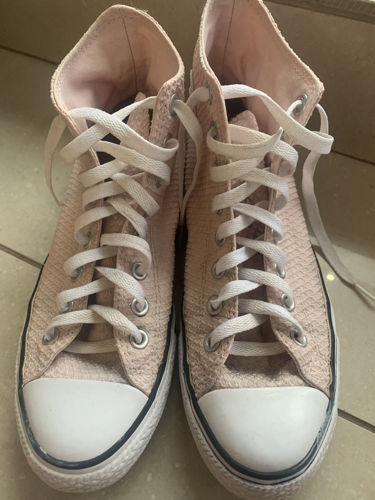 Converse sportowe buty, trampki za kostkę, brudny róż  r. 39,5