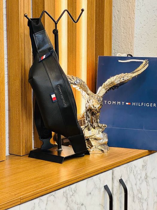 Бананка черная мужская Lacoste Сумка через плече Лакоста