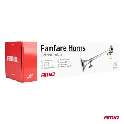 Klakson Fanfara Sygnał Chrom 12V 24V 640Mm 150Db