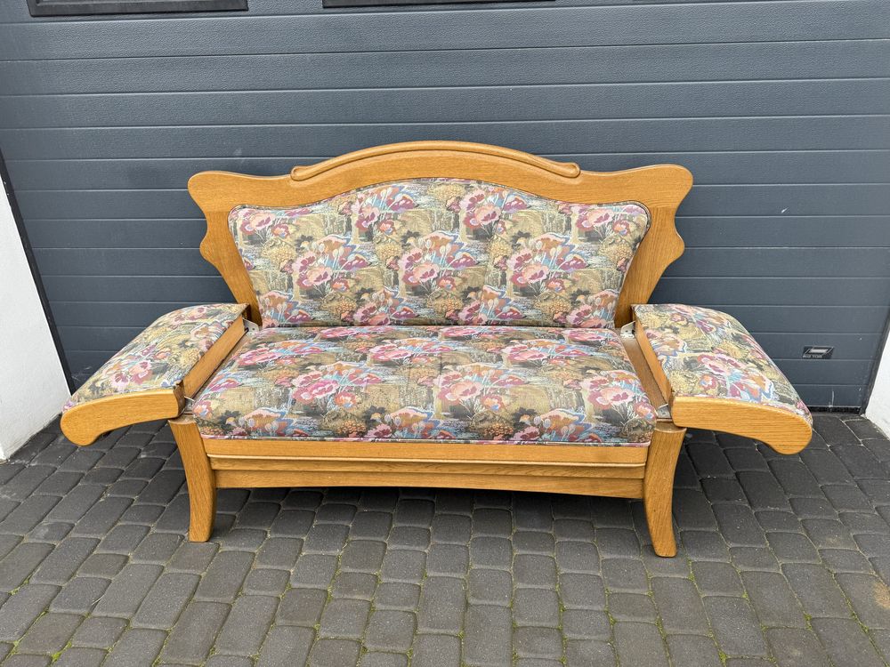 Sofa ławka + krzesla z podlokietnikami zestaw kompket