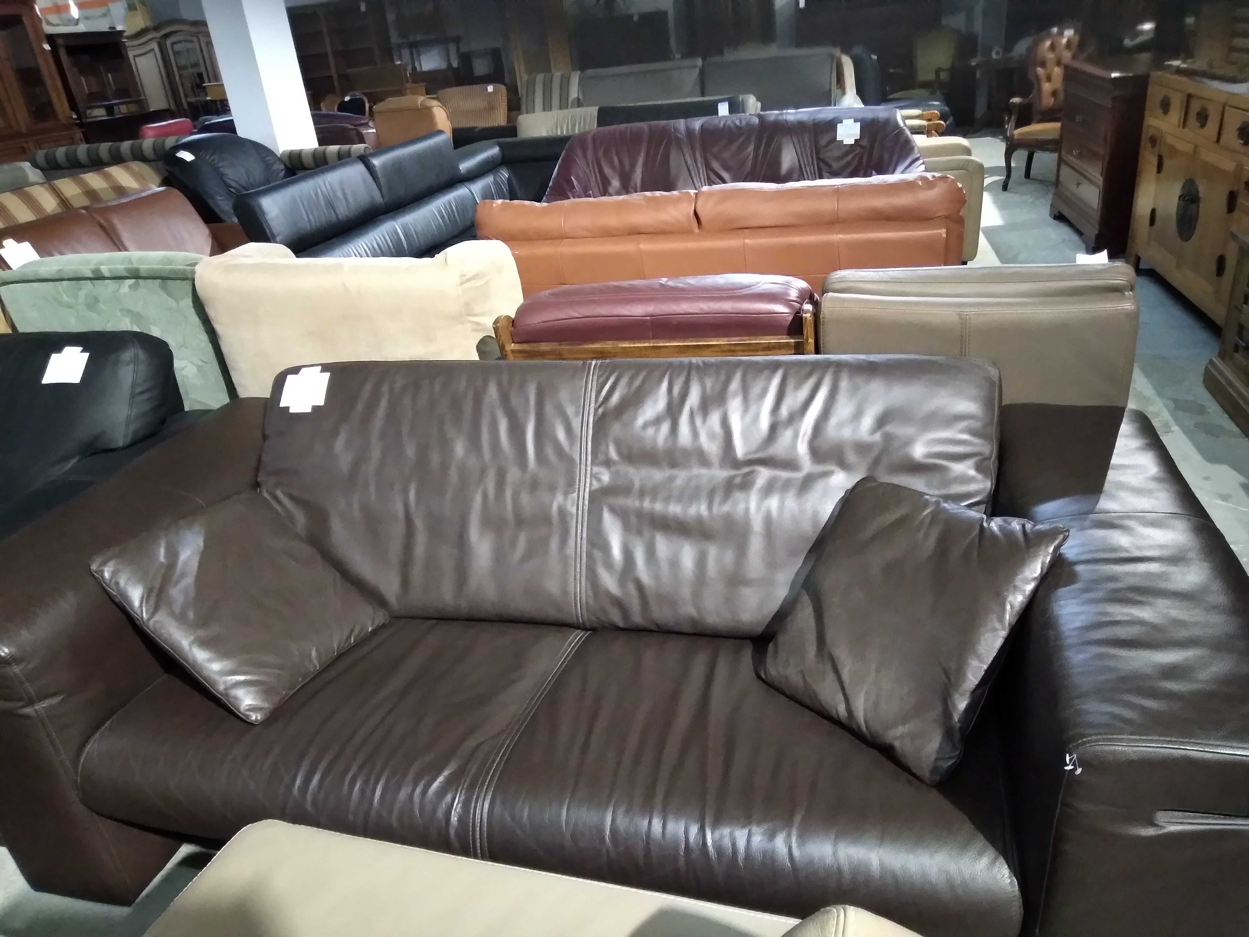 Sofa kanapa skórzana nierozkładana skóra naturalna wygodna FV DOWÓZ
