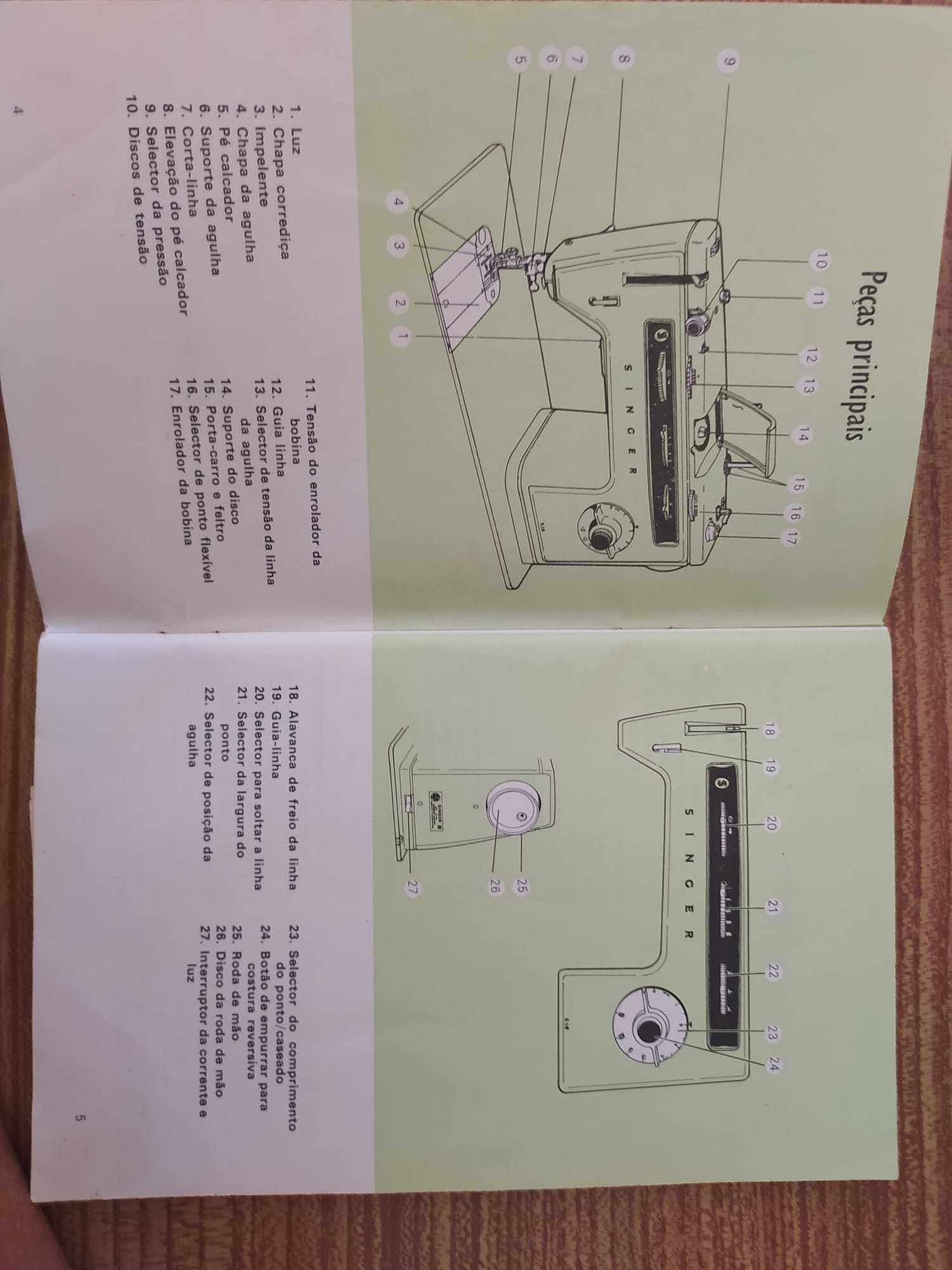 Máquina de costura Singer com móvel