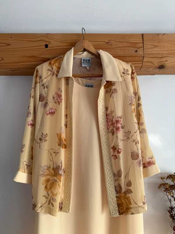 Sukienka kobieca garsonka elegancka komplet strój komunia wesele XL/42