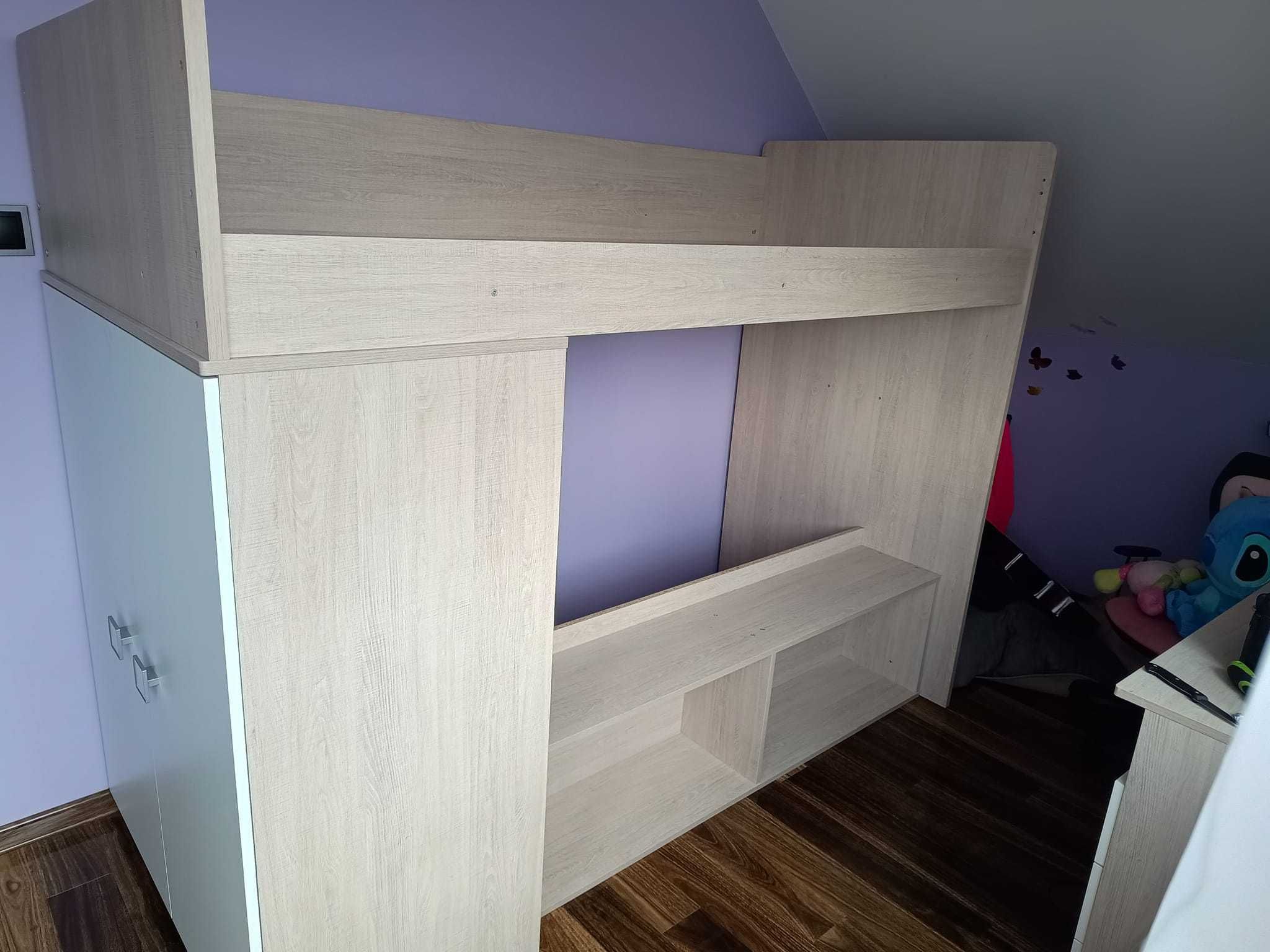 Łóżko z szafą i półką w super stanie