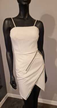Biała mini sukienka s