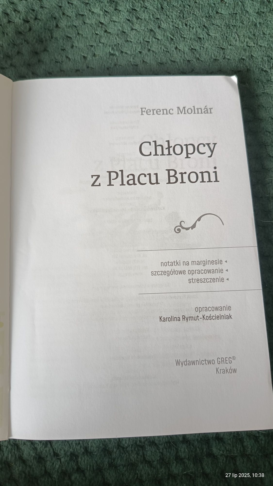 Chłopcy z placu broni Ferenc Molnar z opracowaniem