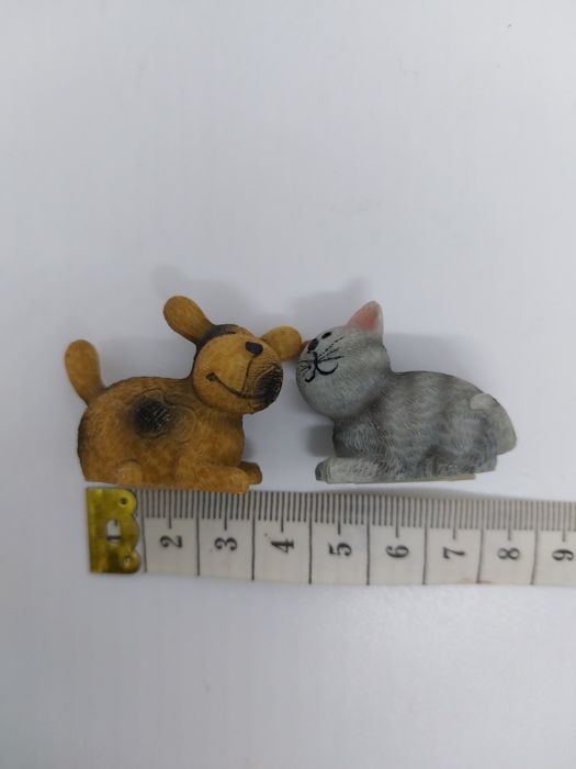 Фигурки собачка и котик из полистоуна