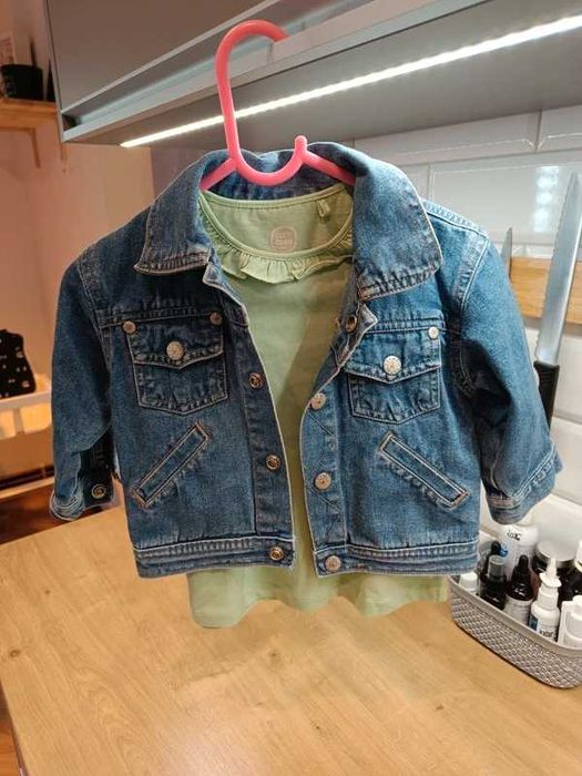 Katana jeansowa plus bluzka