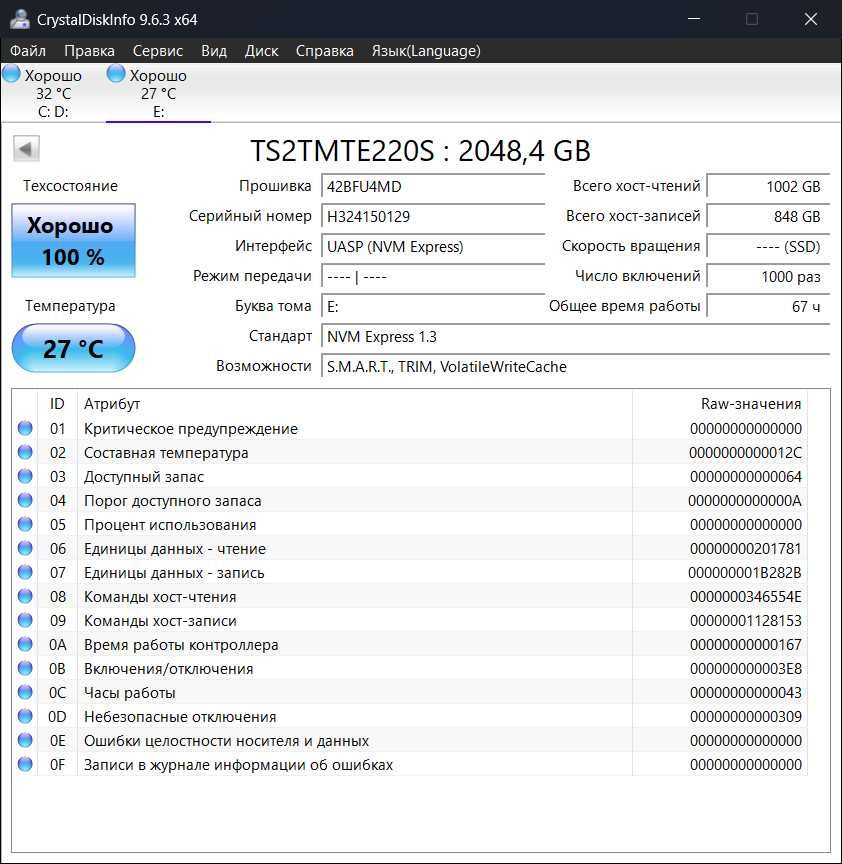 M.2 SSD Transcend 2TB (TS2TMTE220S)