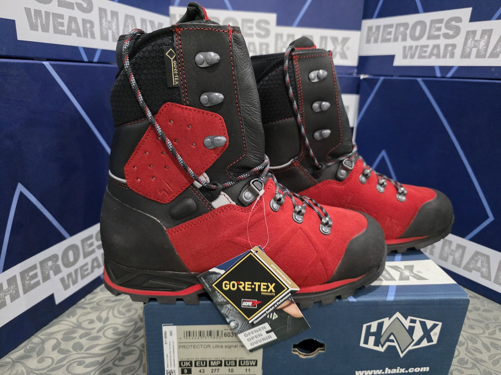 Botas anti corte nivel 2 haix protector ultra signal red
