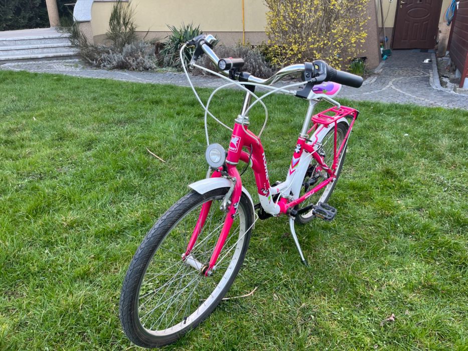Rower dziecięcy, dziewczęcy, rozmiar 13" PANDA 24 LUX różowy Romet