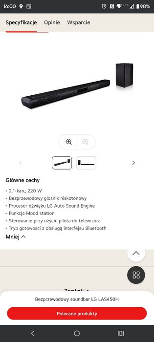 Soundbar LG las450h