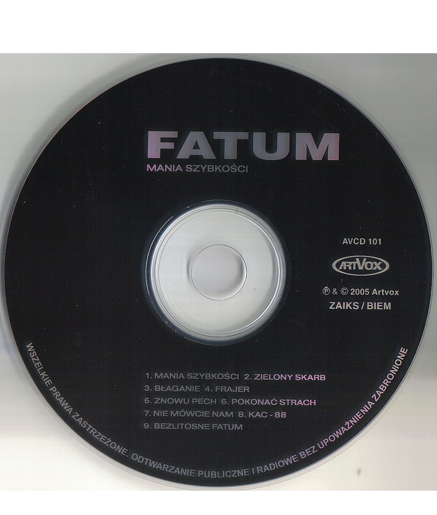 Fatum "Mania szybkości" CD unikat
ROCK