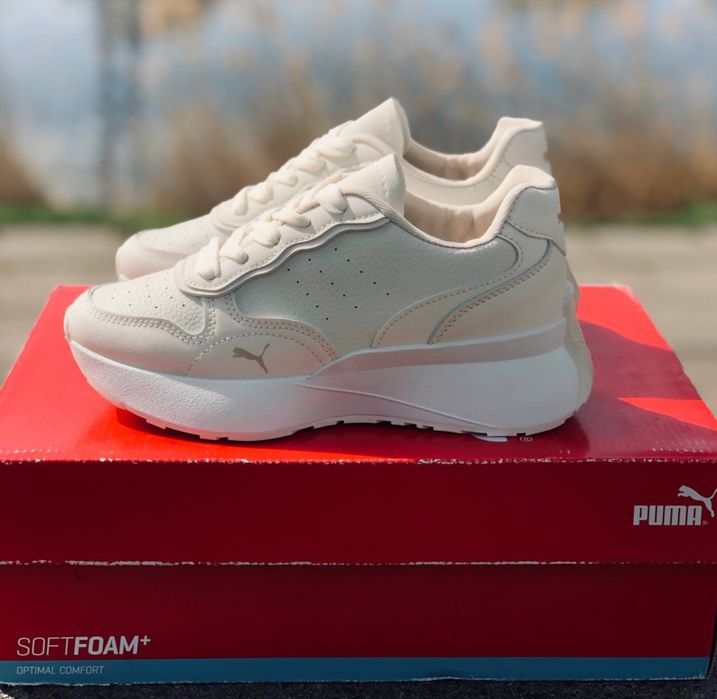 Puma кожаные кроссовки женские, натуральная кожа. красовки Пума 2025