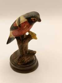 Ceramika vintage zimowy ptak dekoracja ozdoba bibelot czerwony gil