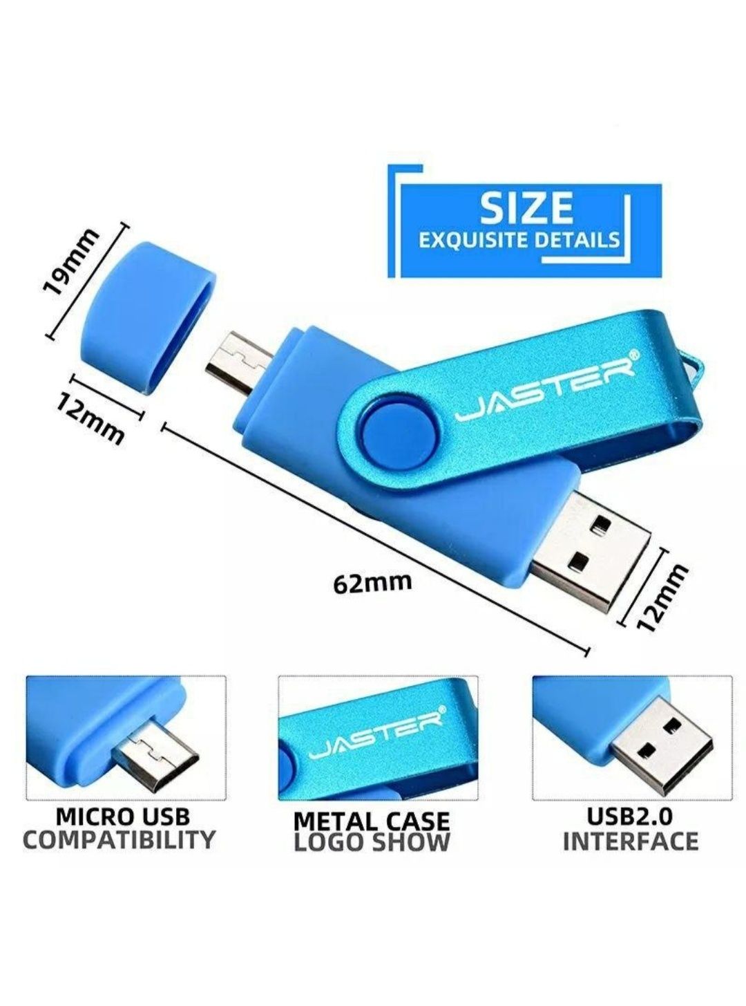 Флешка Синя Jaster 4 Gb