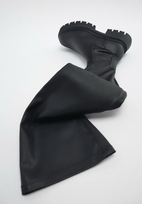 Zara сапоги чулки ботфорти чоботи