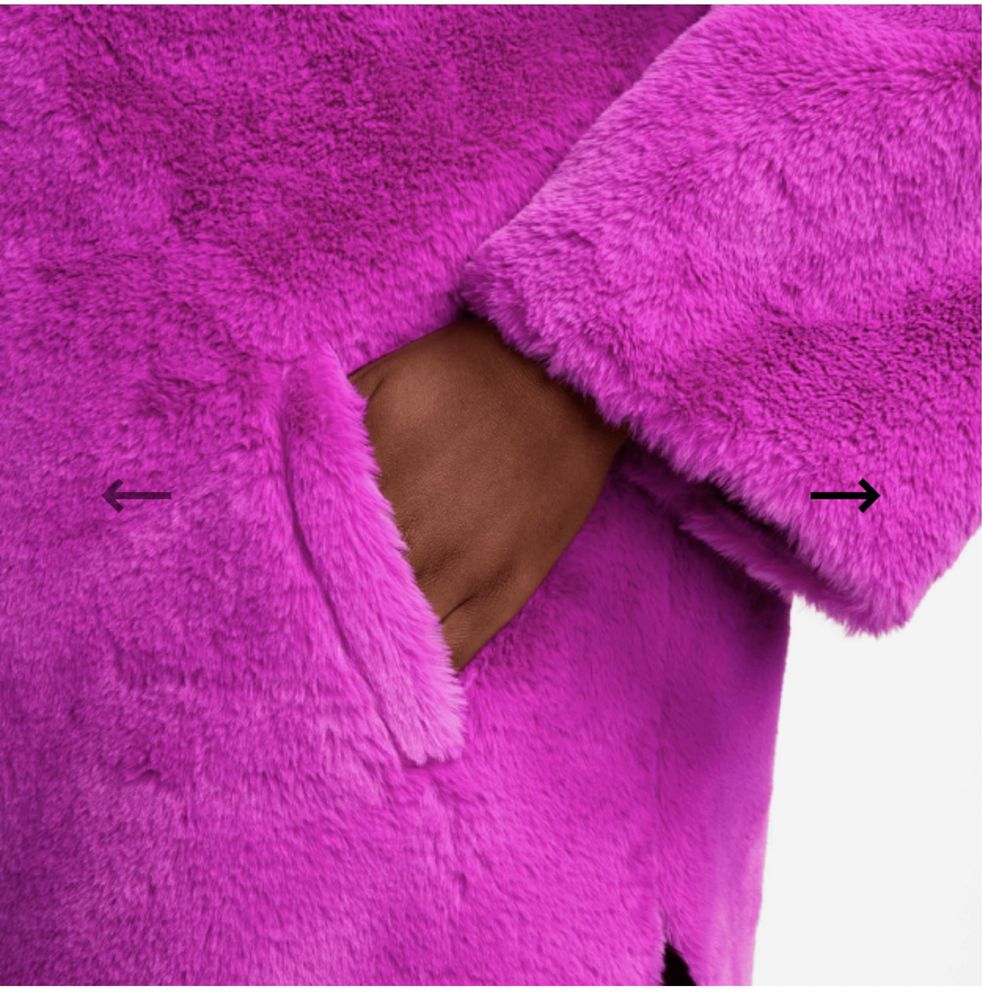 Довга куртка Nike Wmns Plush Faux Fur VIVID PURPLE