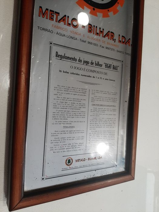 Relógio parede  bilhar vintage