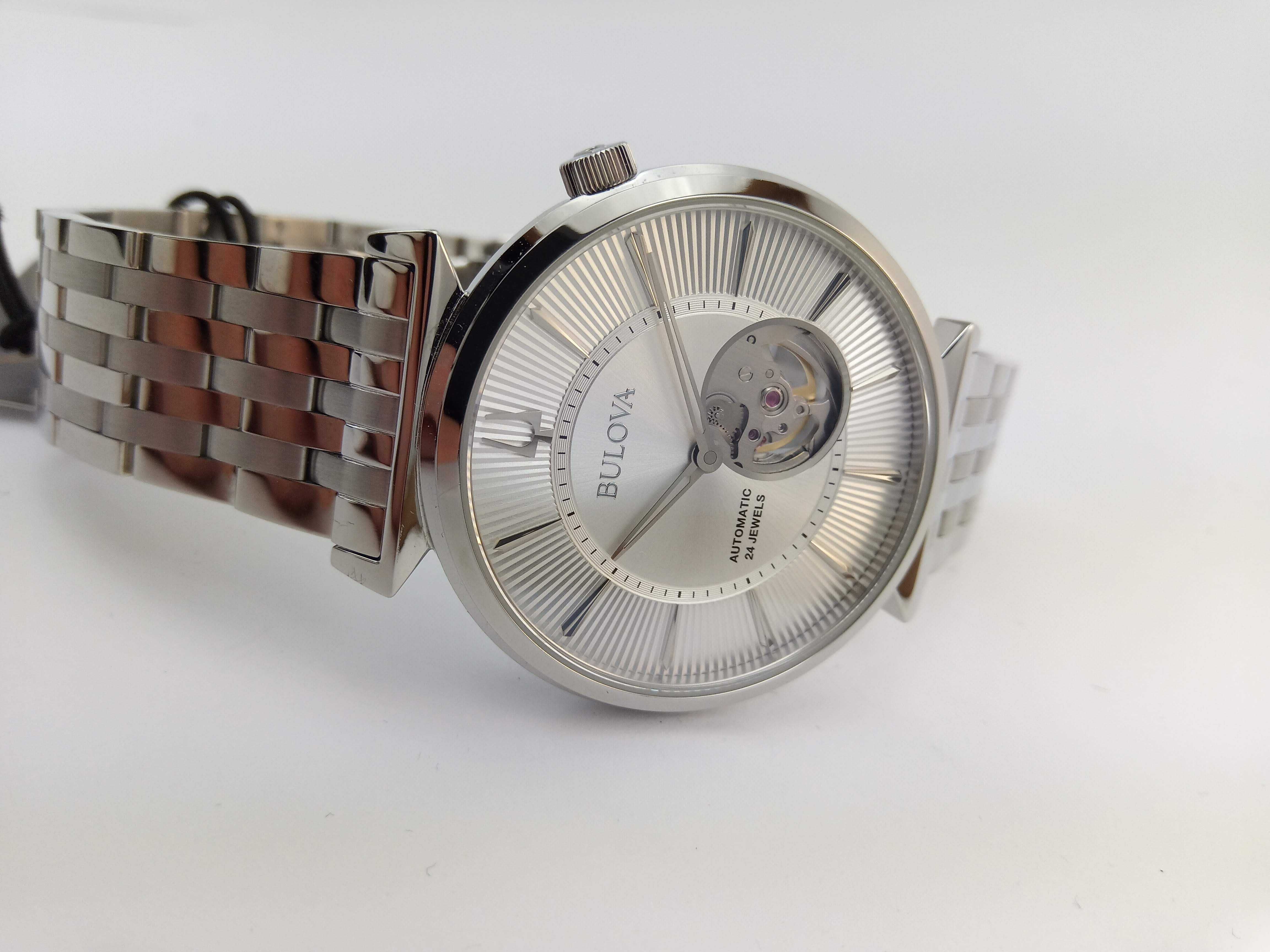 Мужские часы BULOVA 96A235 - сапфир, 24 камня, механика, автоподзавод