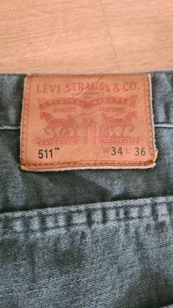 Spodnie Jeans Levis Levi's W34 L36. Total vintage! Oliwkowe zielone