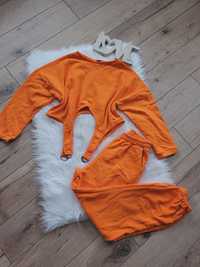 Pomarańczowy dres bluza i spodnie dresy s