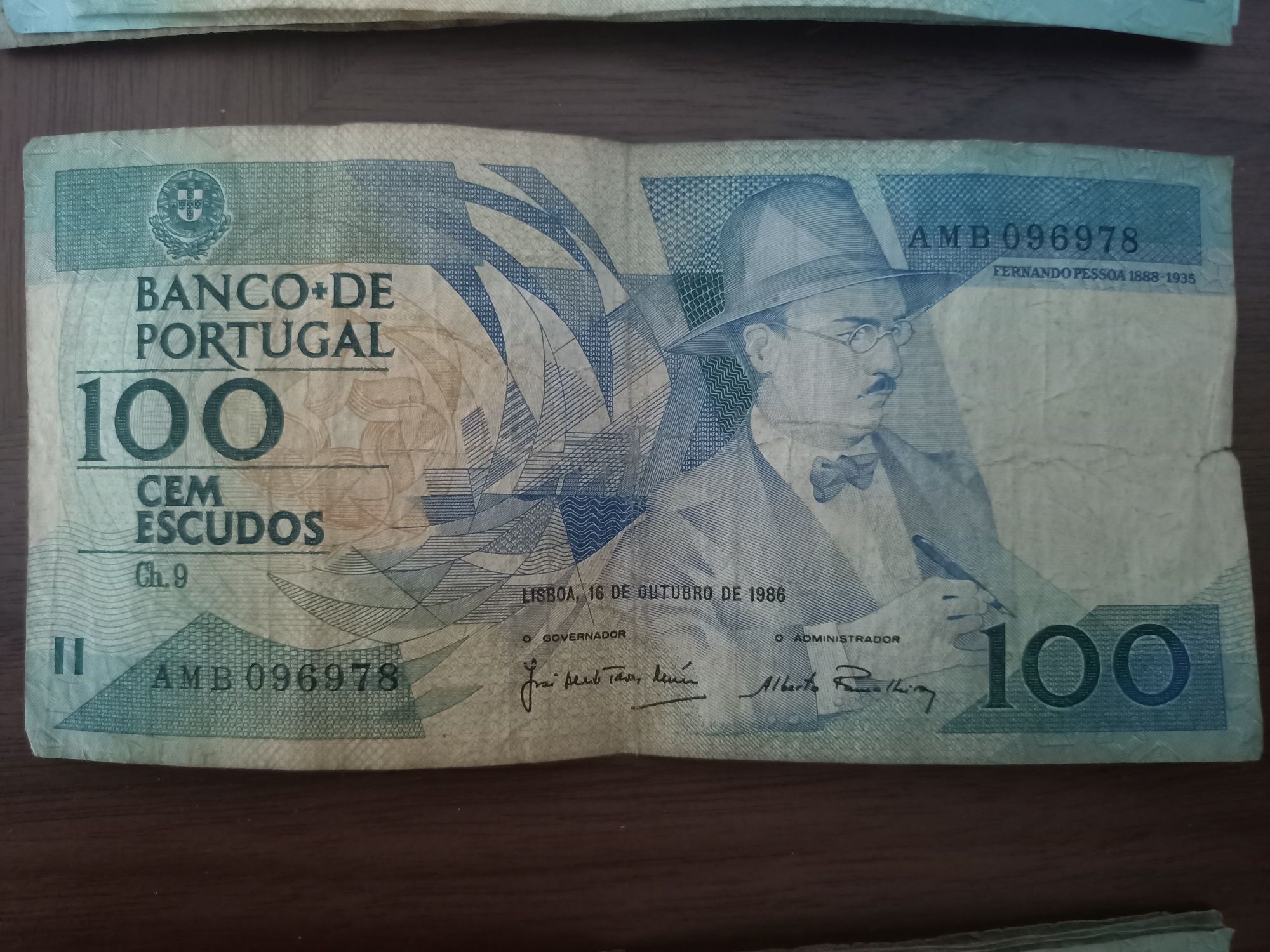 Notas de 100 escudos 1986/1987/1988