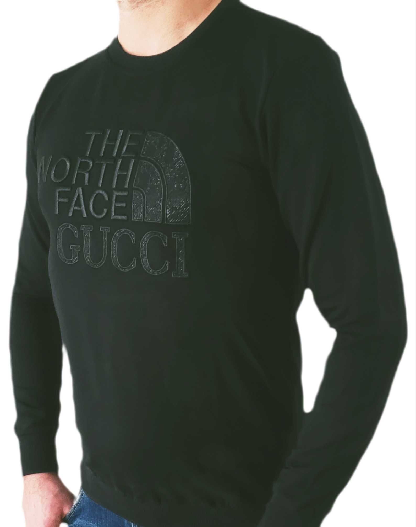 Bluza Męska Gucci The North Face czarna S/M/L Wyprzedaż