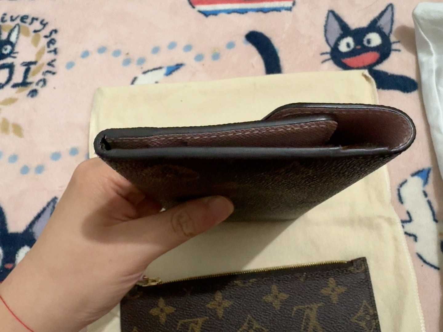 Nowe LV Louis Vuitton długi portfel Różowy przycisk