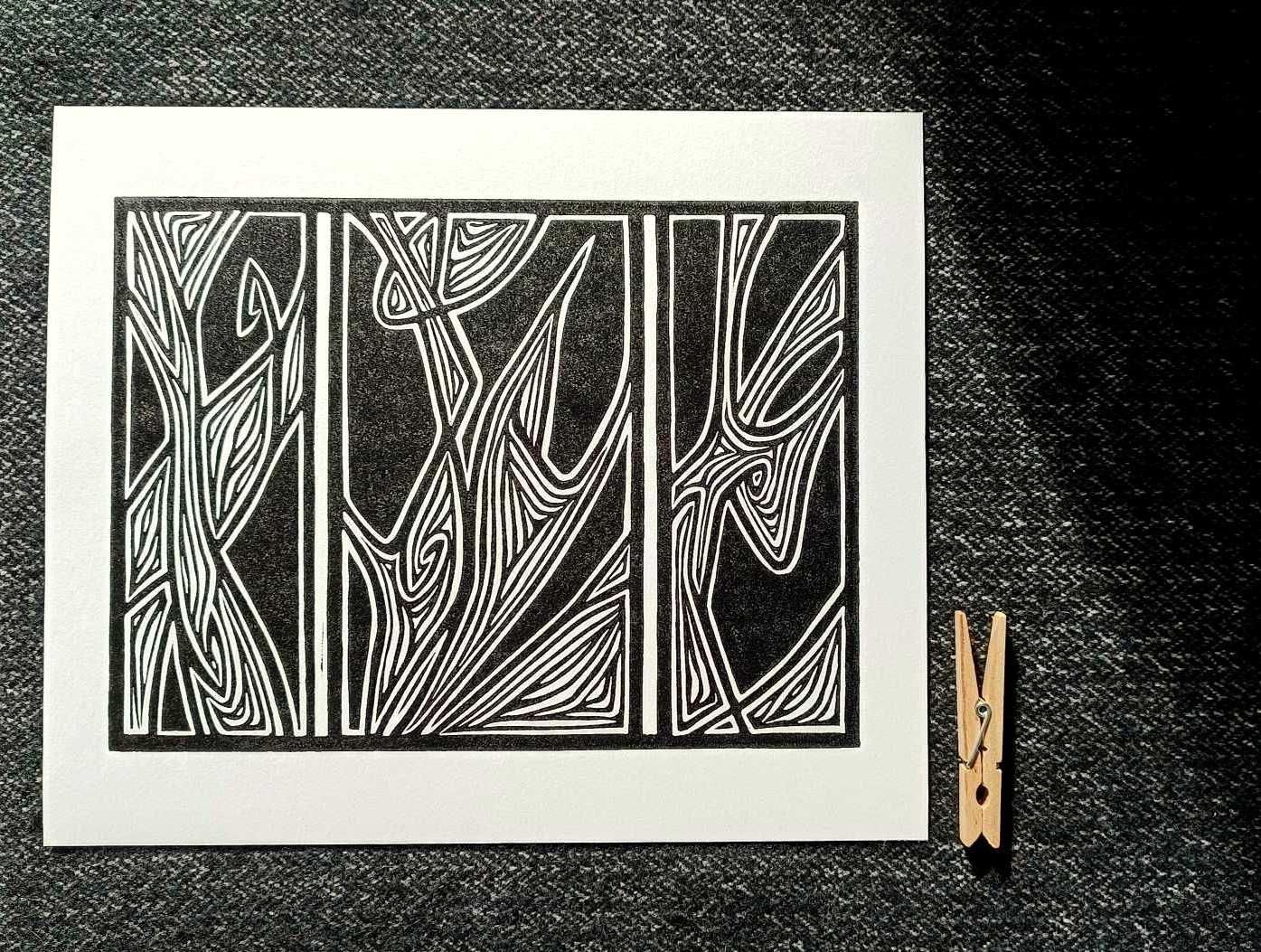 Linoryt, grafika artystyczna – Abstrakcja