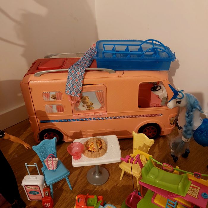 Zestaw Barbie, kamper, domek, zamek, kuchnia, lalki, Ken